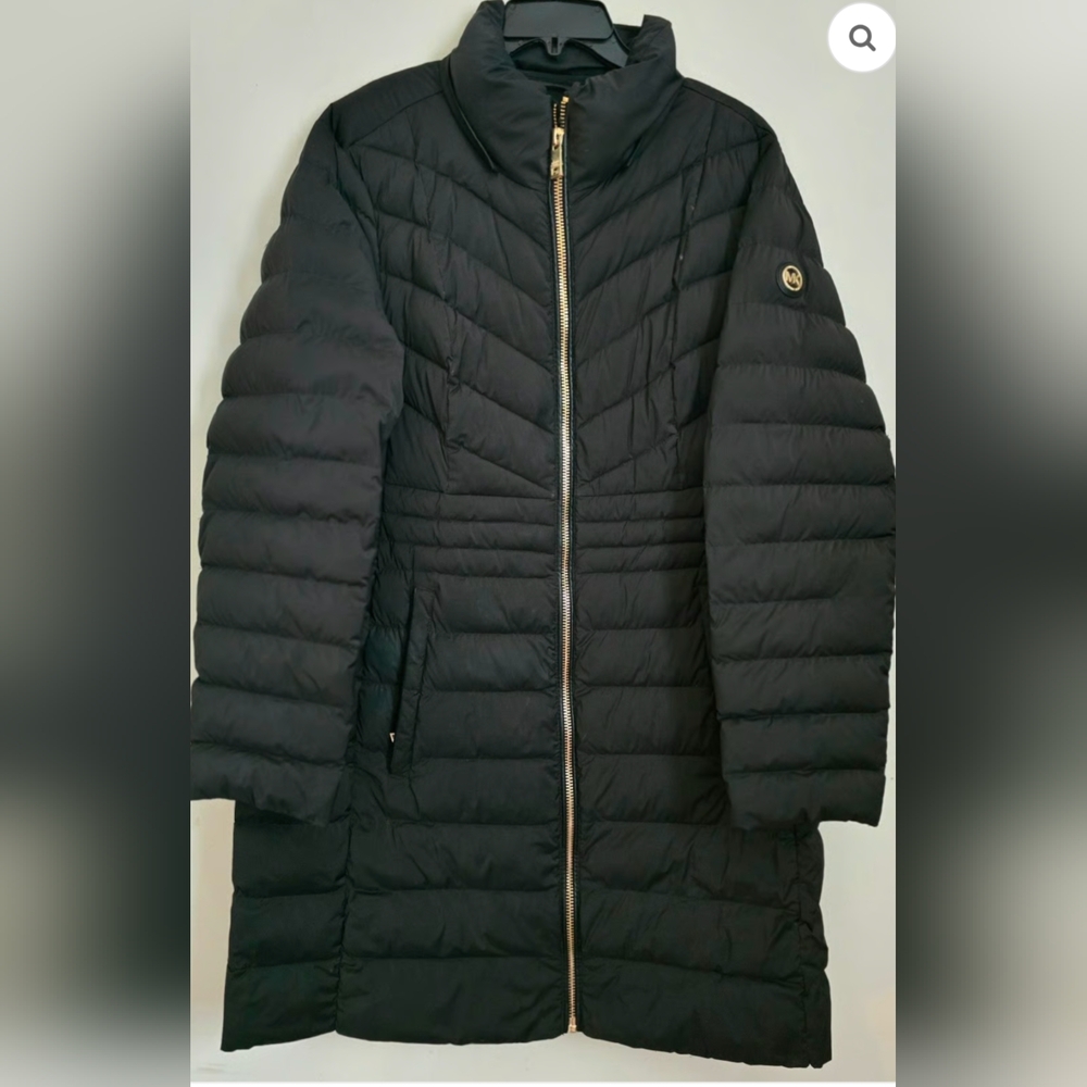 MICHAEL Michael Kors Stretch Packable Water-Resistant Down Puffer Coat 2X Black